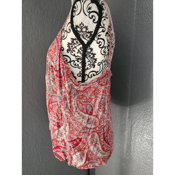 Women's Old Navy Spaghetti Strap Blouse Short Paisley Multicolor Size Large - Picture 6 of 10